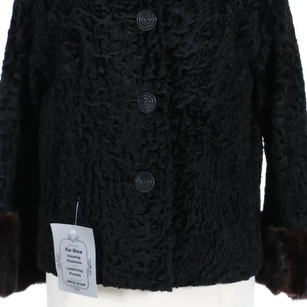 Vintage Black and Brown Fur Trimmed Jacket - Picture 3 of 9